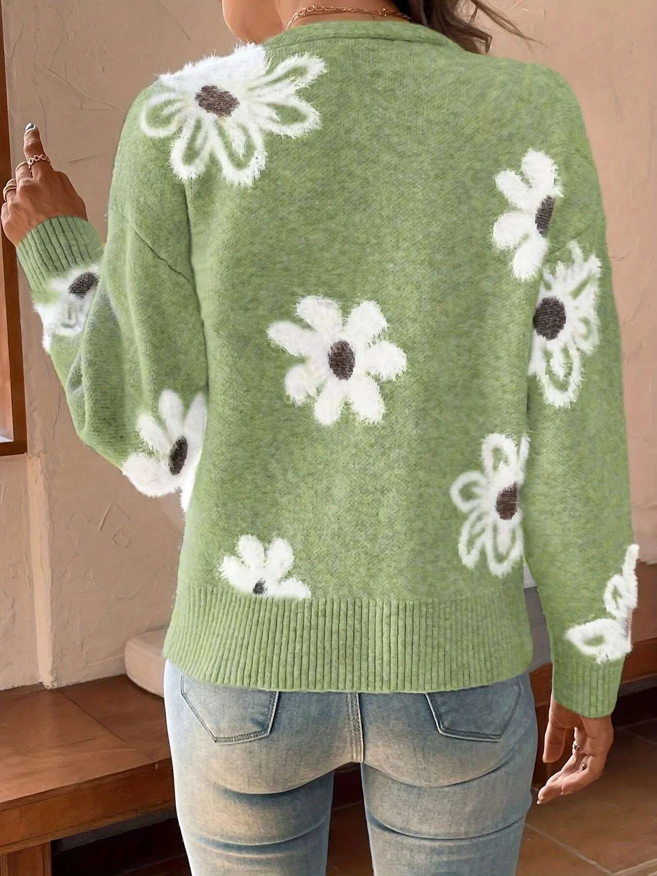 Emma | Bloemenpatroon cardigan trui - Image 6