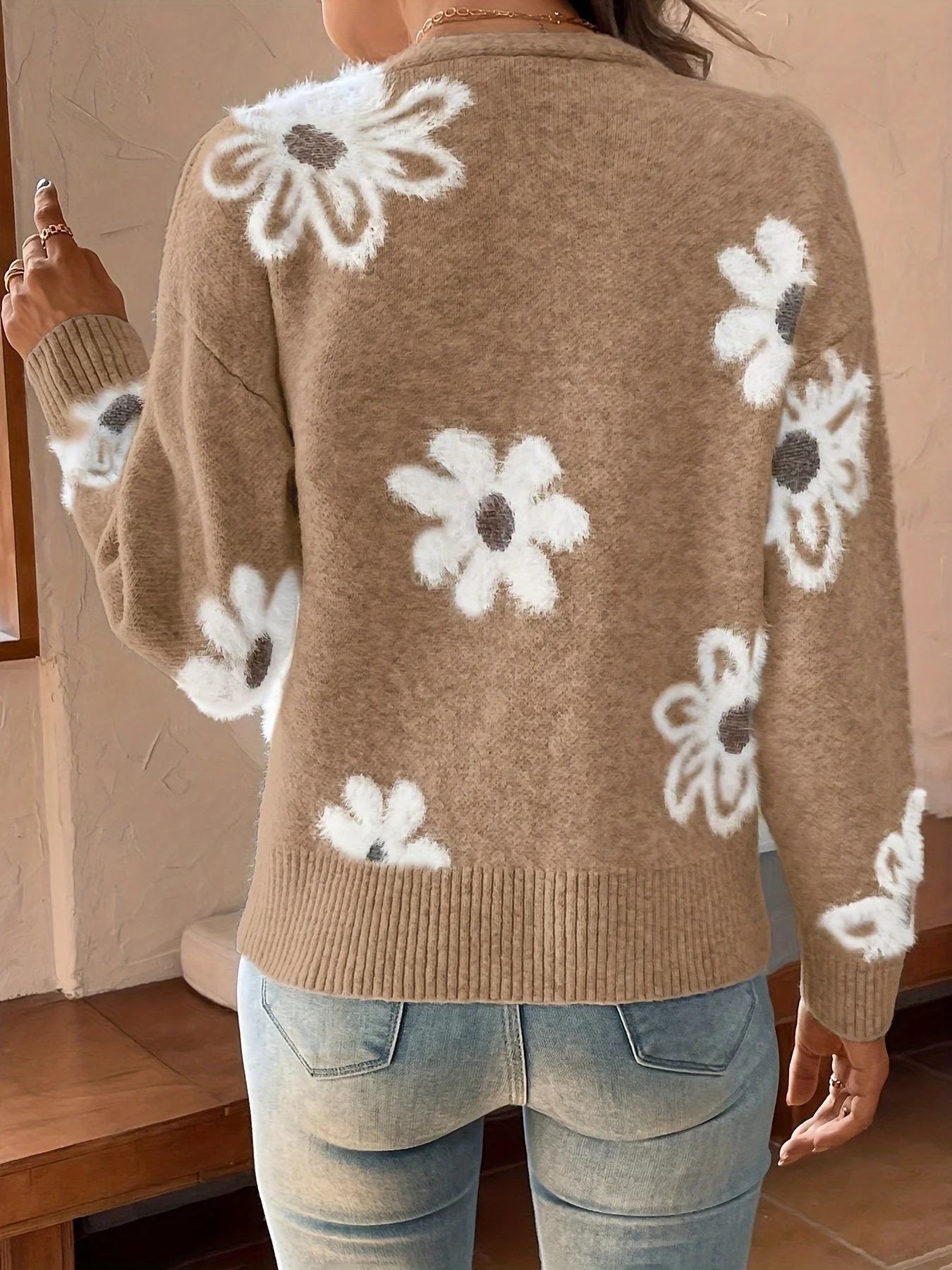 Emma | Bloemenpatroon cardigan trui - Image 7
