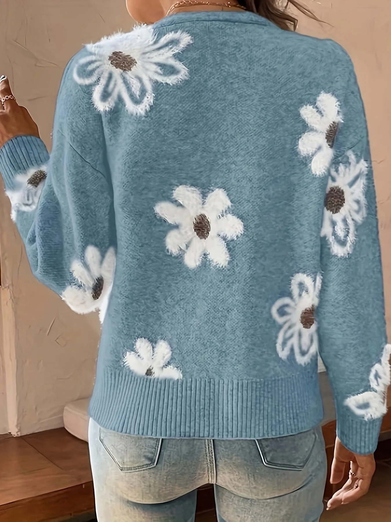 Emma | Bloemenpatroon cardigan trui - Image 9