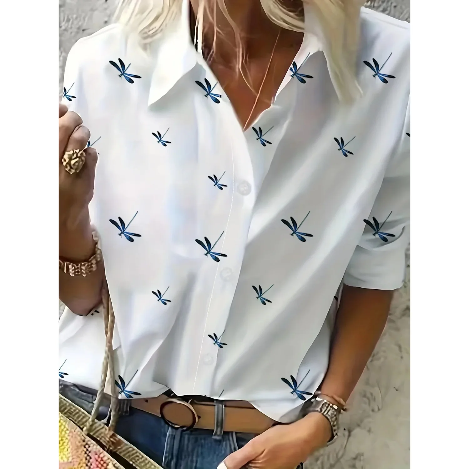 Emma | elegante gebloemde damesblouse met omslagkraag - Image 10