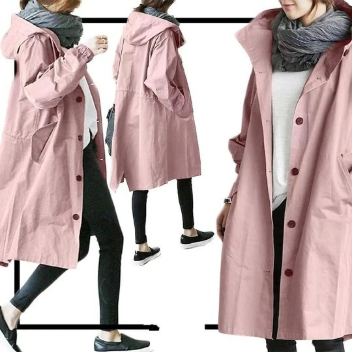 Esmée | Lange dames trenchcoat in diverse kleuren - Image 6