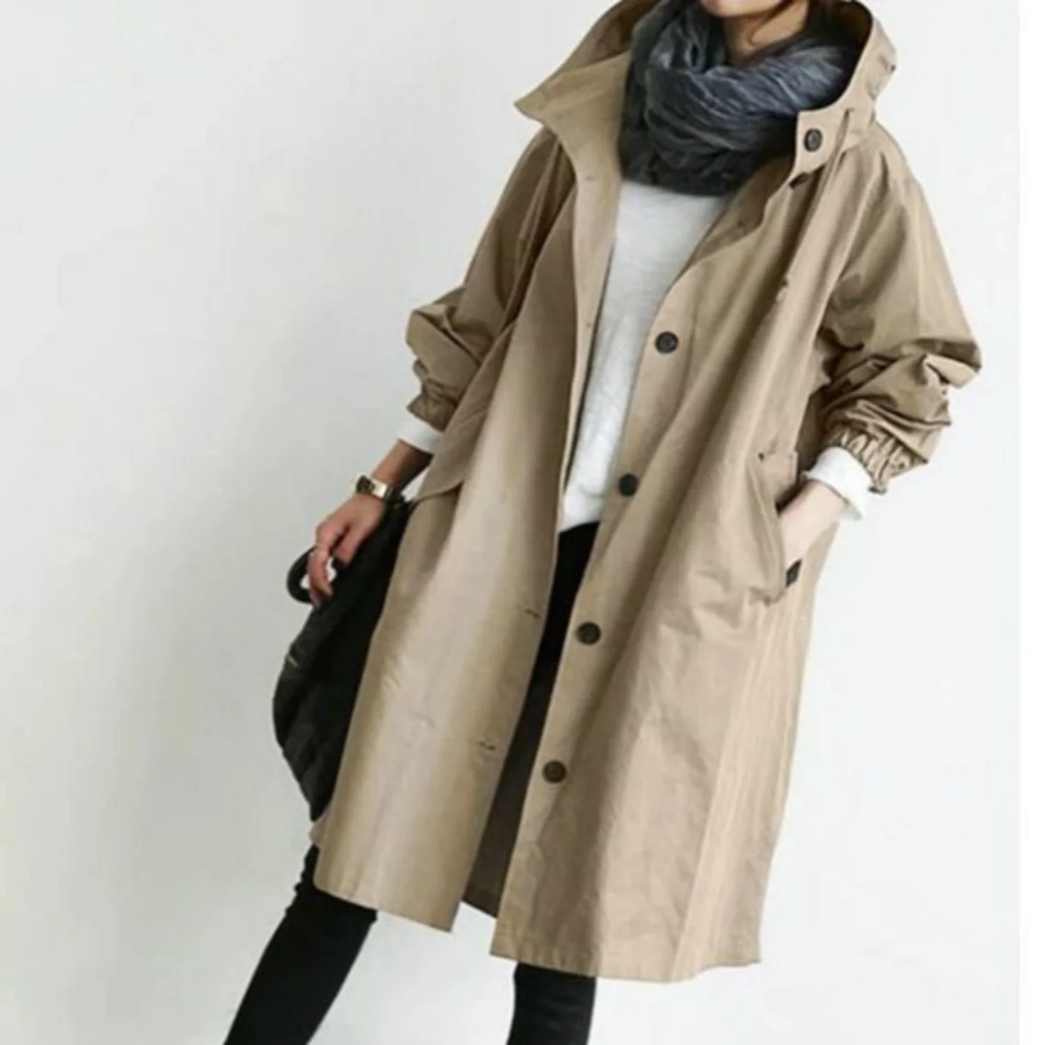 Esmée | Lange dames trenchcoat in diverse kleuren - Image 7