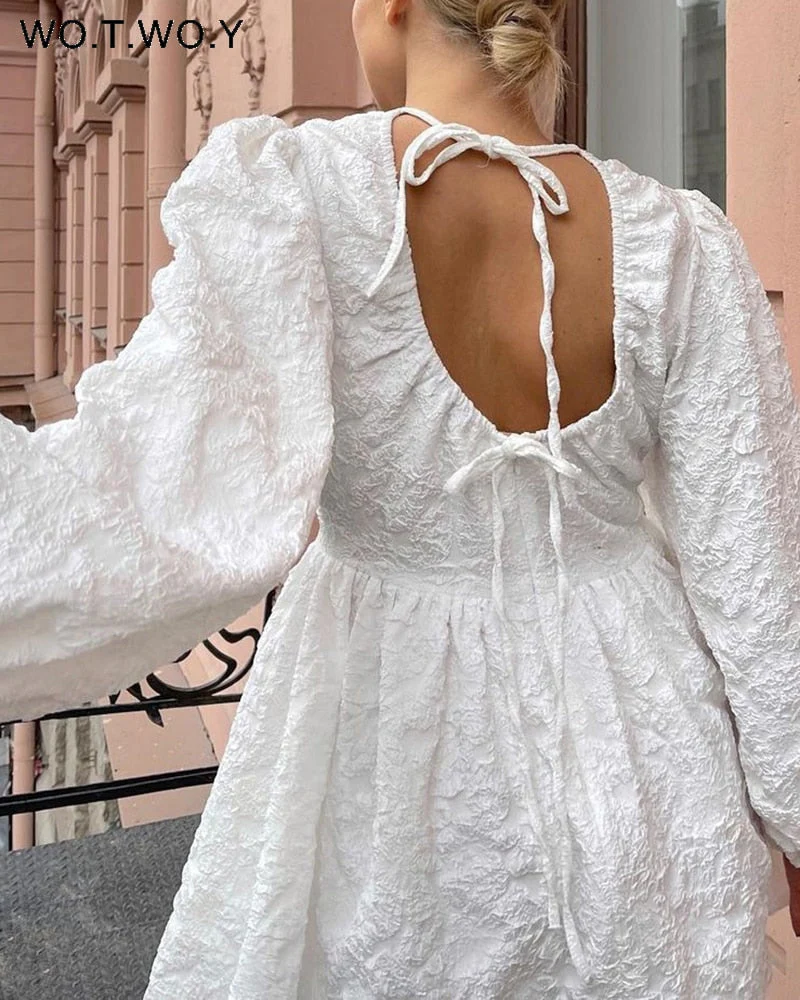 Esmee | Witte oversized flare jurk - Image 2