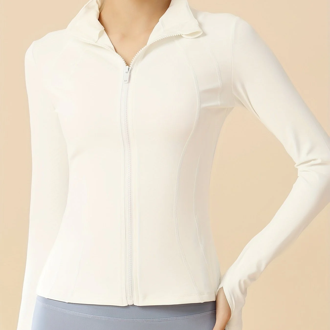 Eva | Cropped sportjack met ademende stof en staande kraag - Image 10