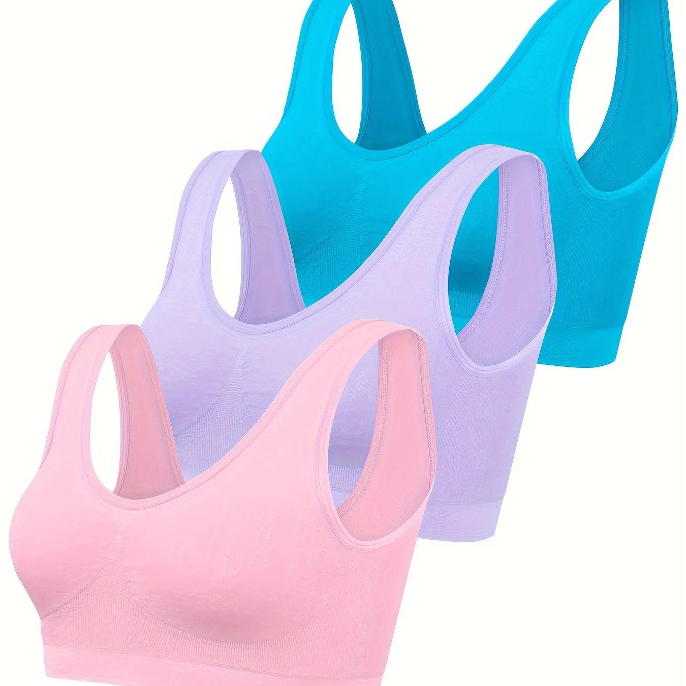 Eva | Set van 3 effen tanktops en naadloze sport-bh - Image 14