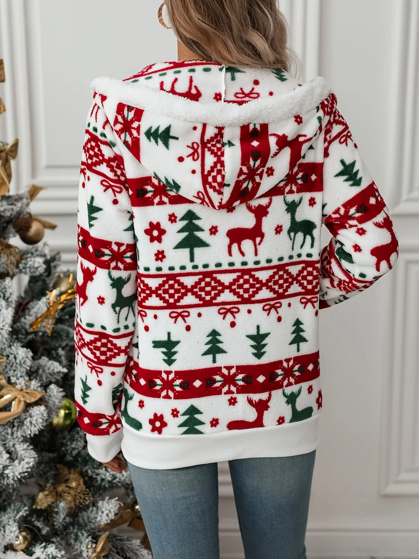 Evelien | Feestelijke kerst-hooded damesjas - Image 3