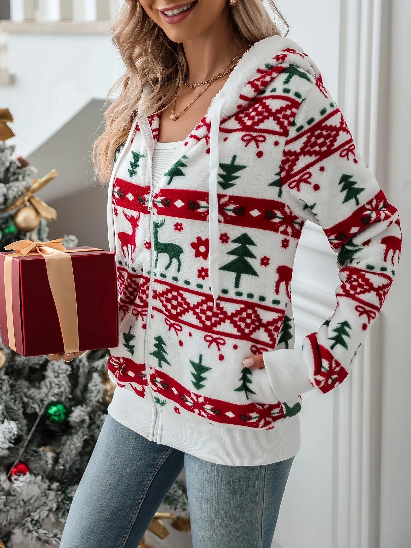 Evelien | Feestelijke kerst-hooded damesjas - Image 4