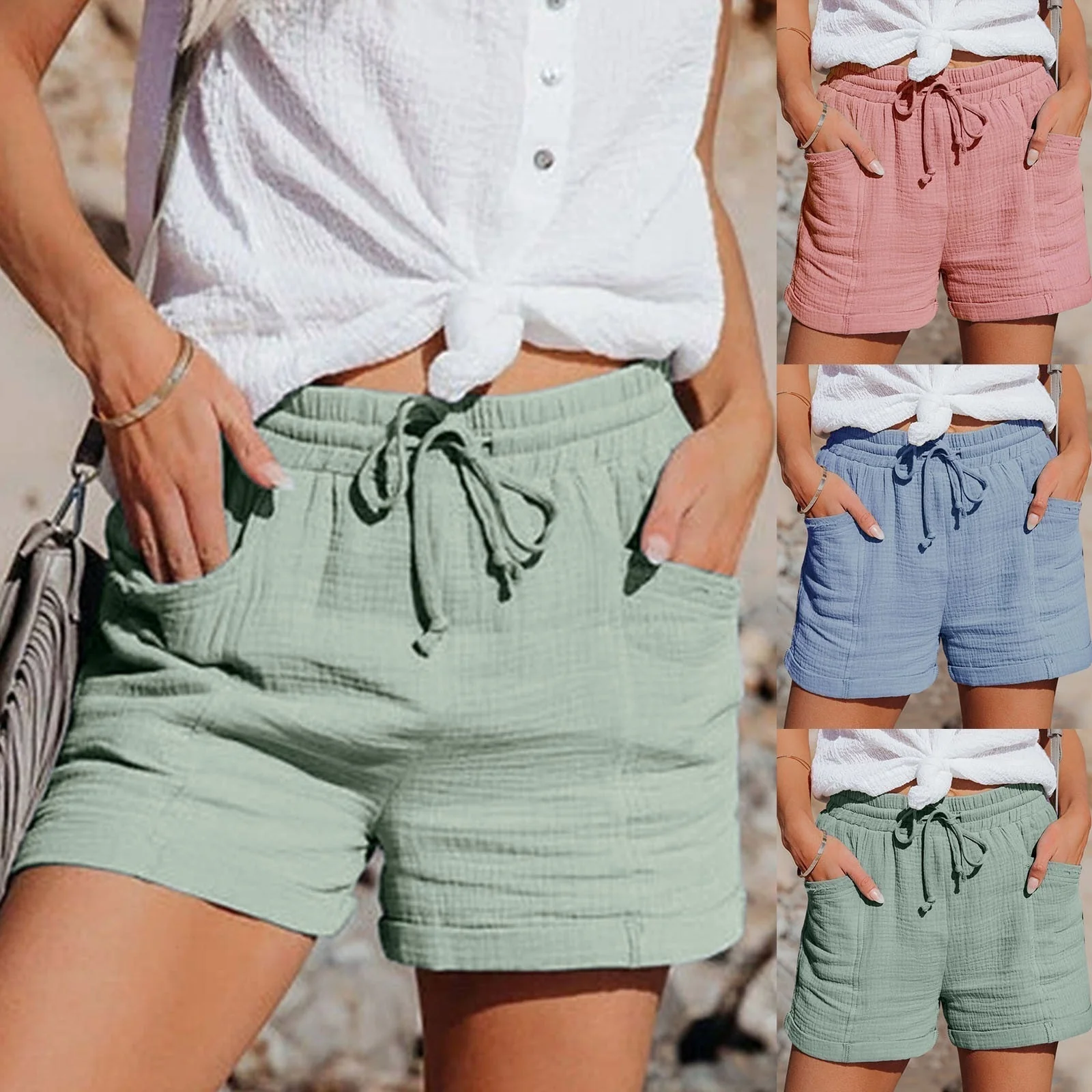 Eveline | Linnen dames shorts - Image 6