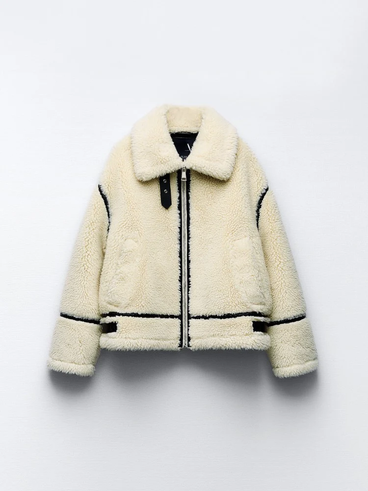Fabienne | Teddy Jacket super zachte witte fleece jas voor dames