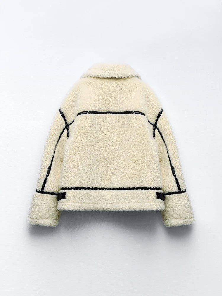 Fabienne | Teddy Jacket super zachte witte fleece jas voor dames - Image 3