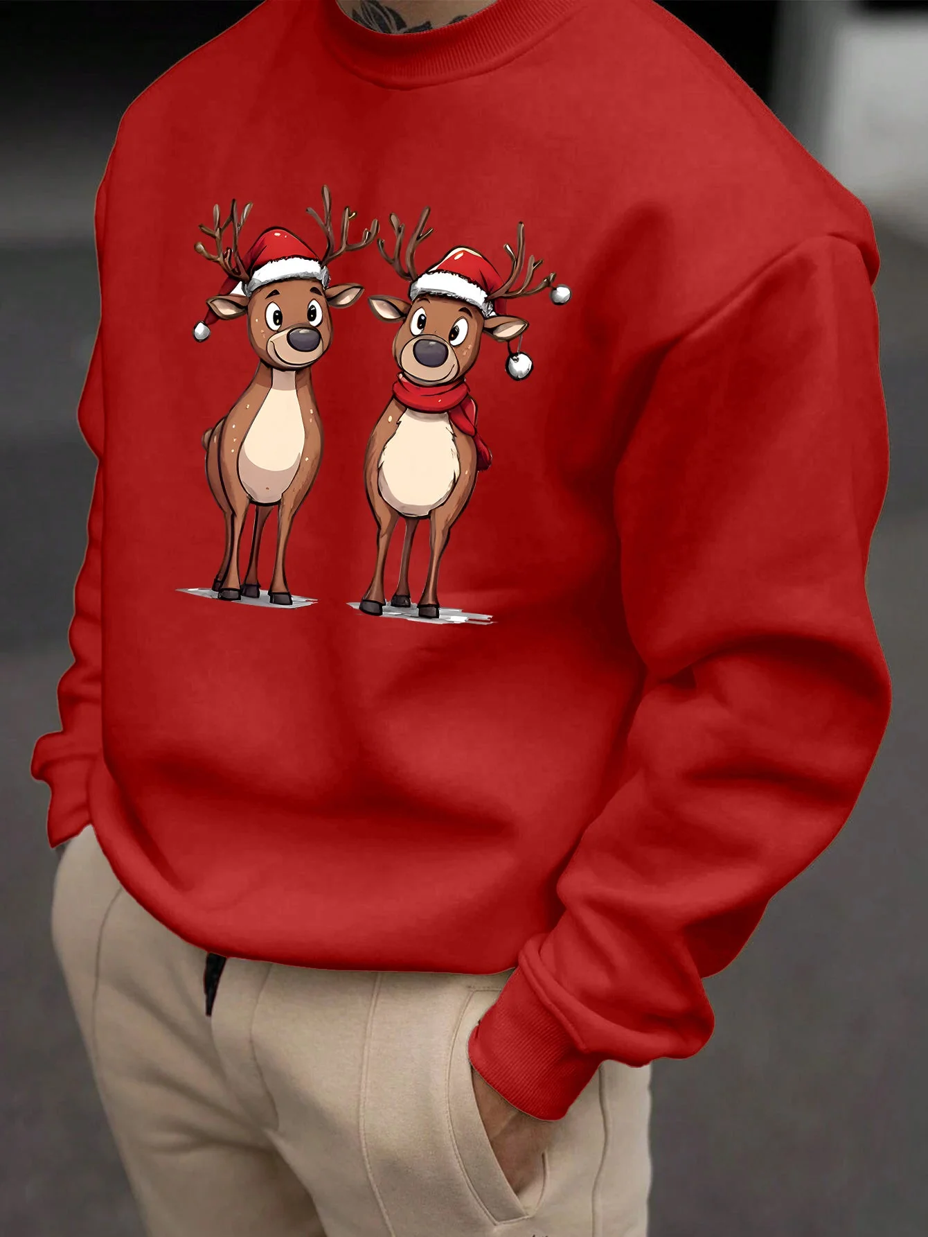 Eziah | Feestelijke rendierprint heren sweatshirt