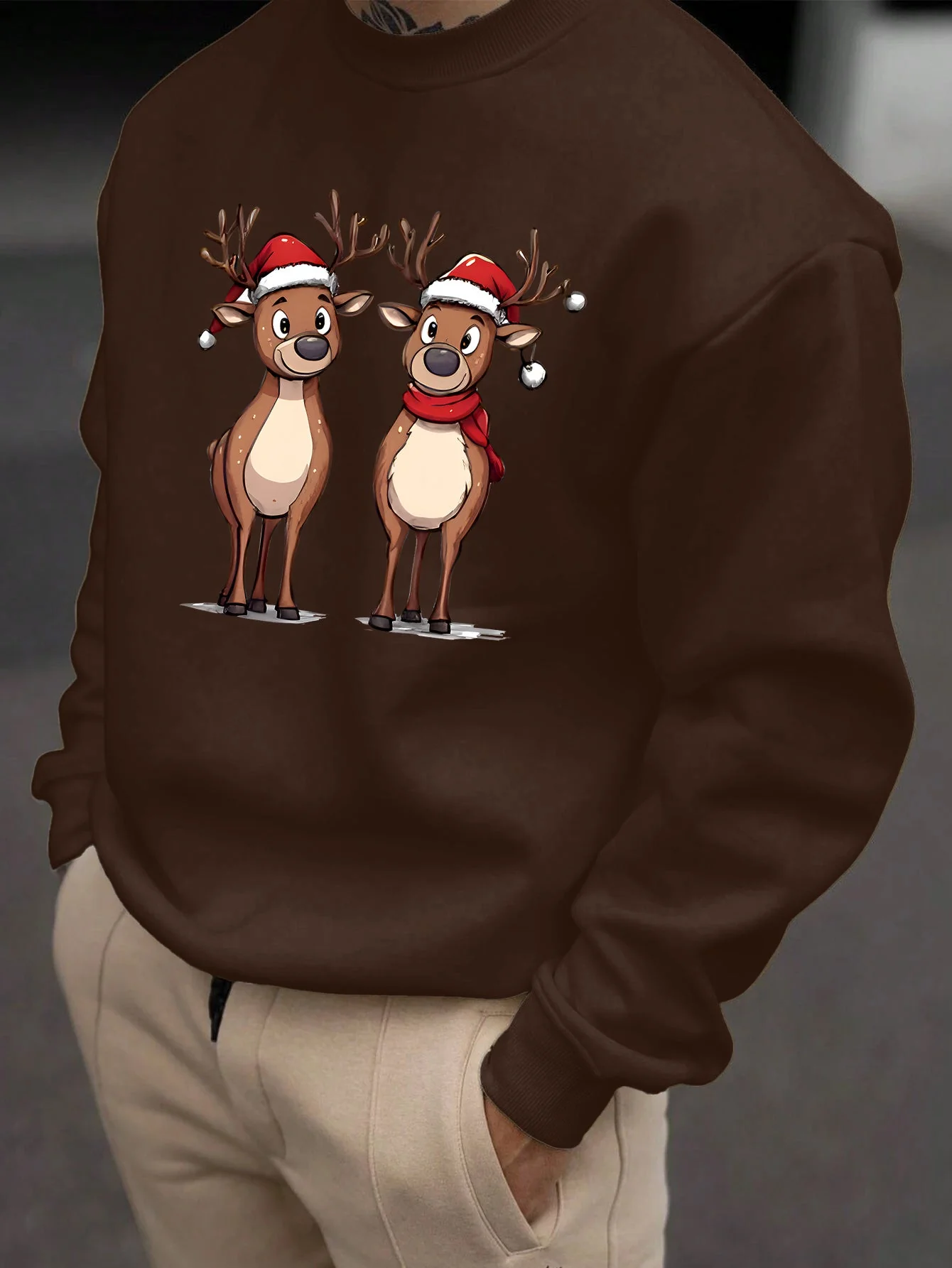 Eziah | Feestelijke rendierprint heren sweatshirt - Image 2