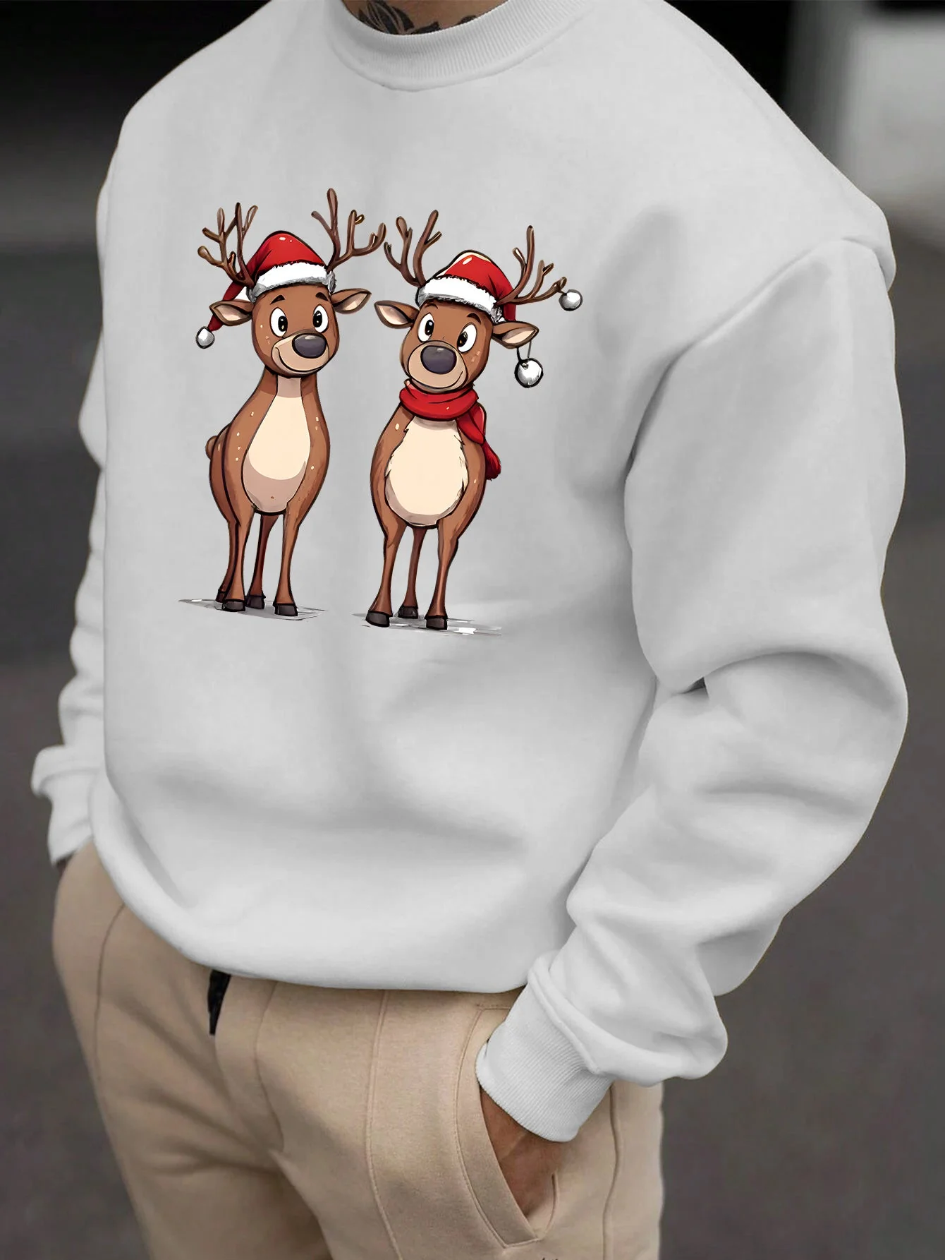 Eziah | Feestelijke rendierprint heren sweatshirt - Image 6