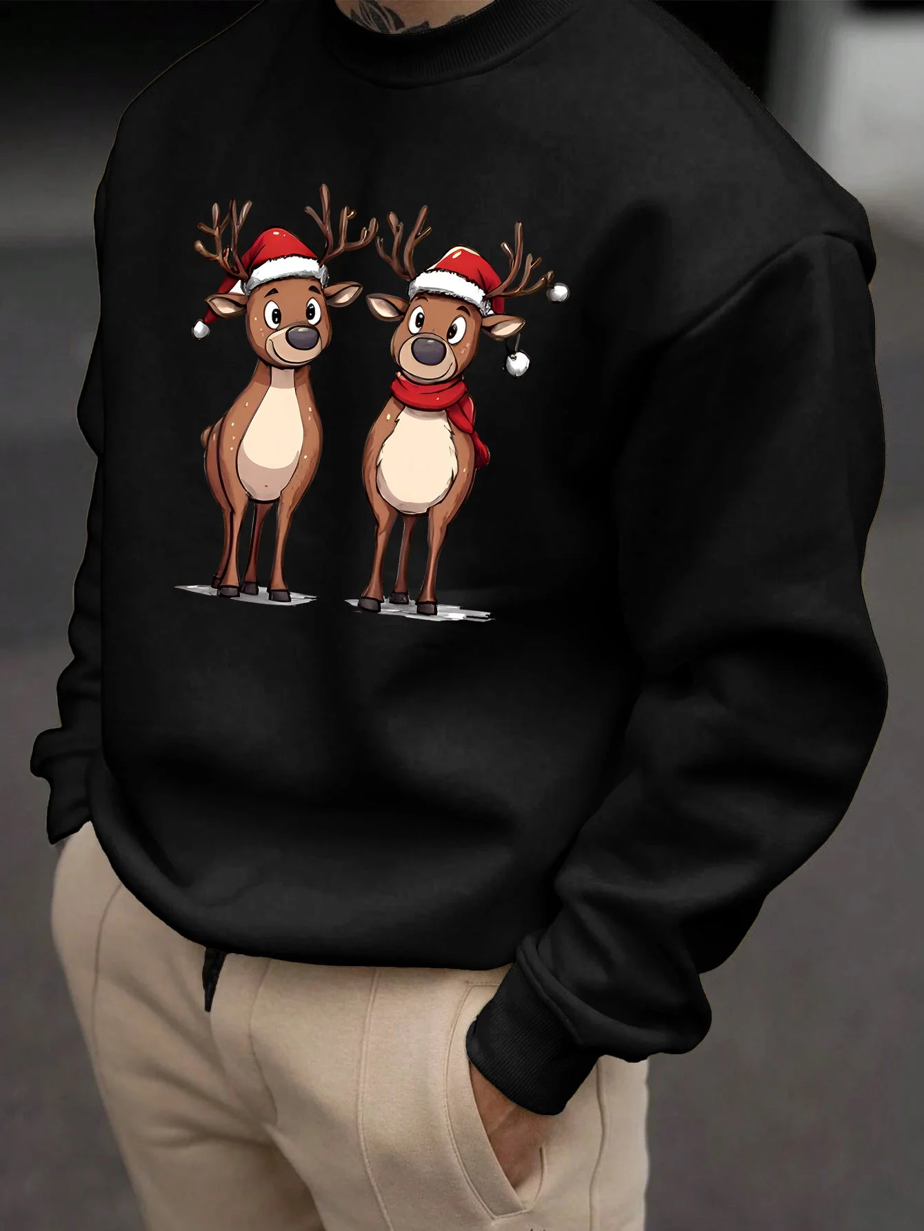 Eziah | Feestelijke rendierprint heren sweatshirt - Image 7