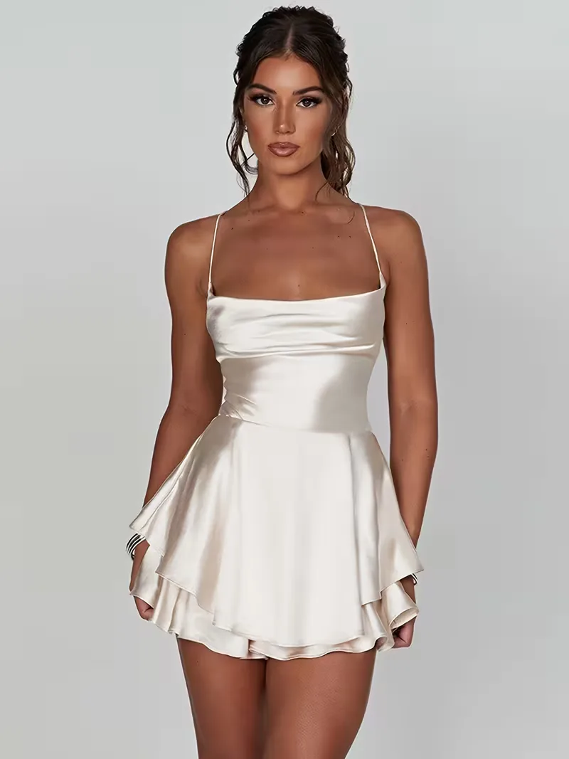 Feestjurk met spaghetti straps