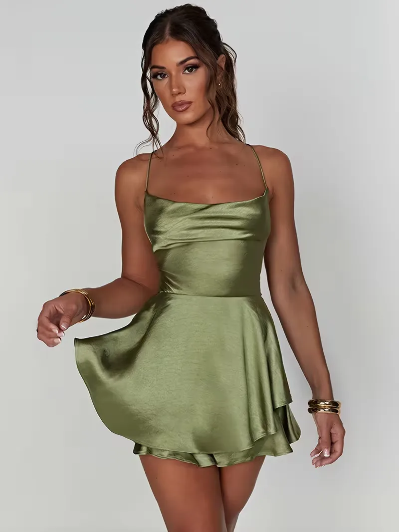 Feestjurk met spaghetti straps - Image 6