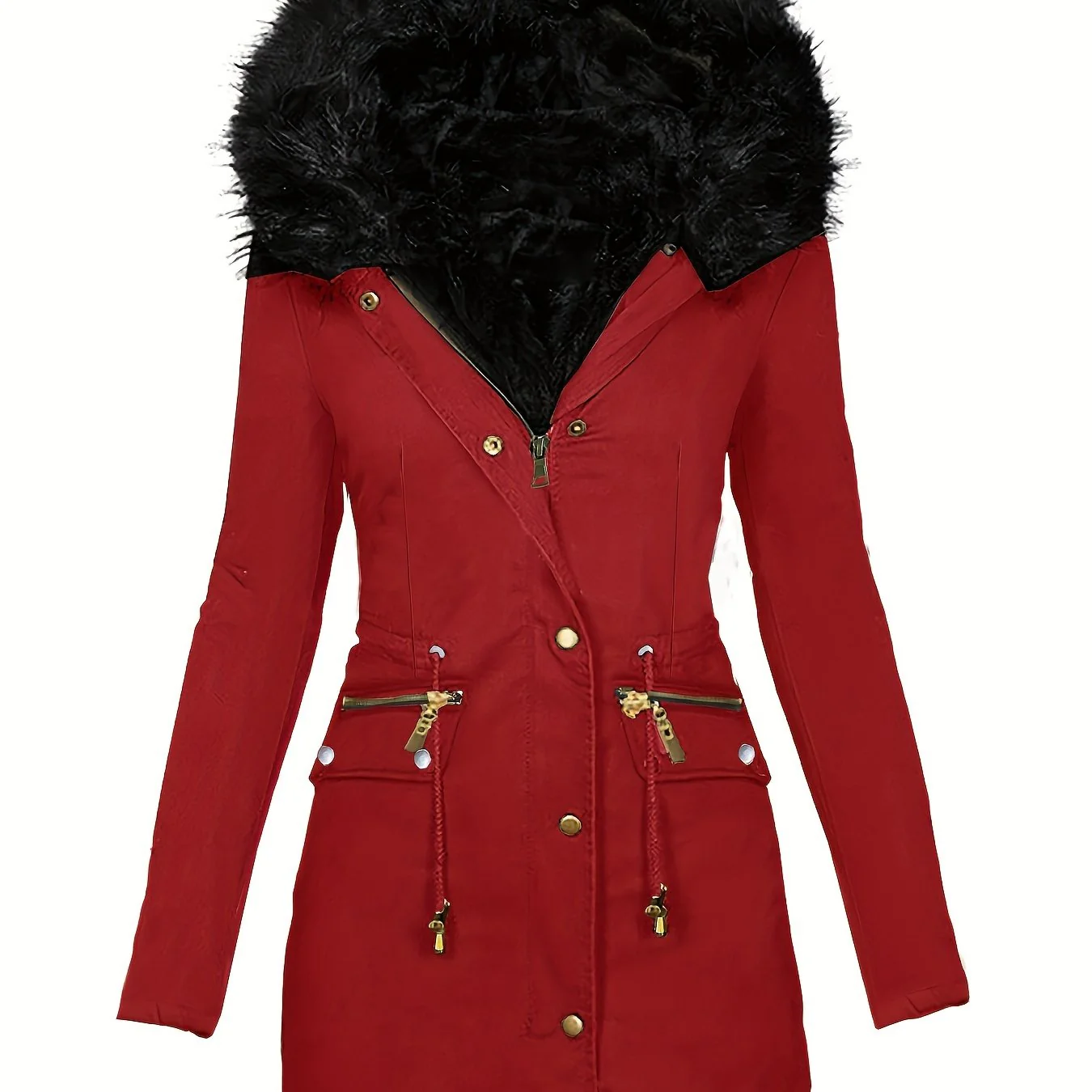 Feline | Casual hoodie parka met fuzzy trim - Image 12