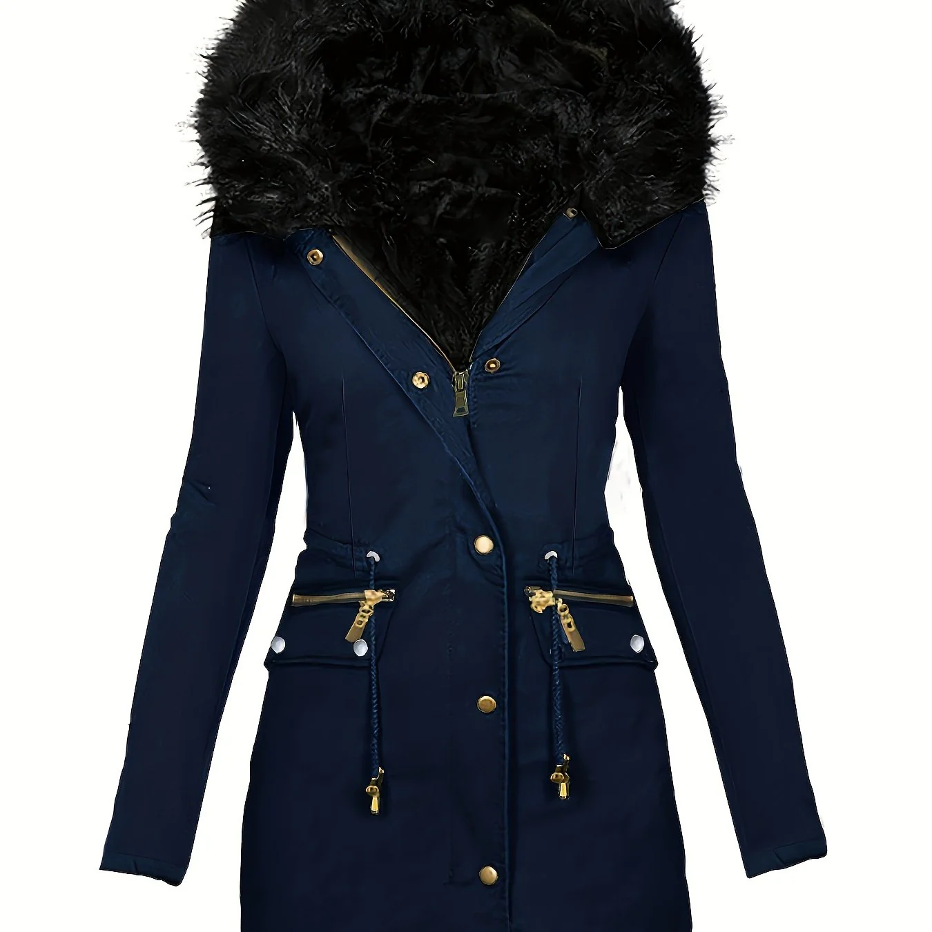 Feline | Casual hoodie parka met fuzzy trim - Image 13