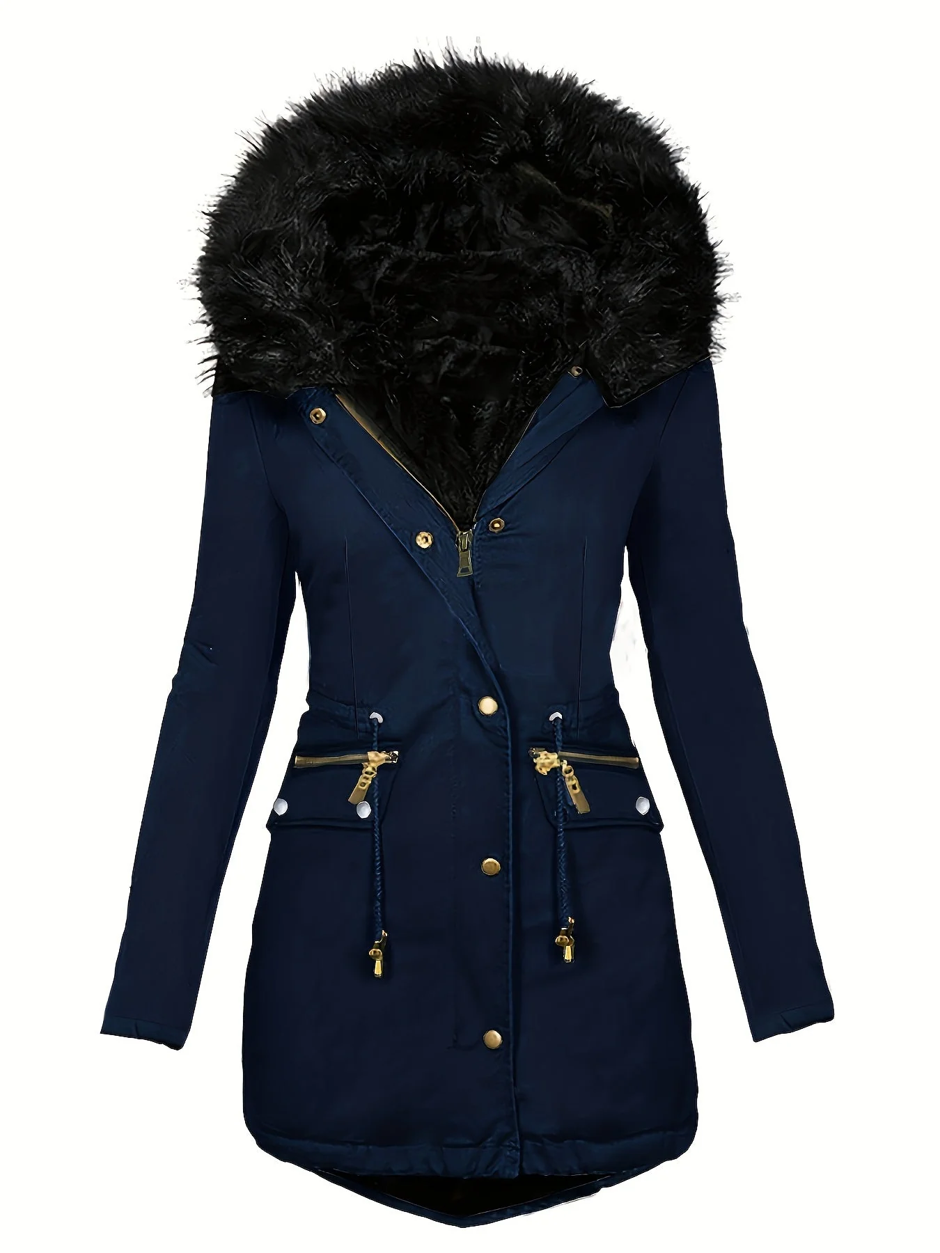 Feline | Casual hoodie parka met fuzzy trim - Image 5