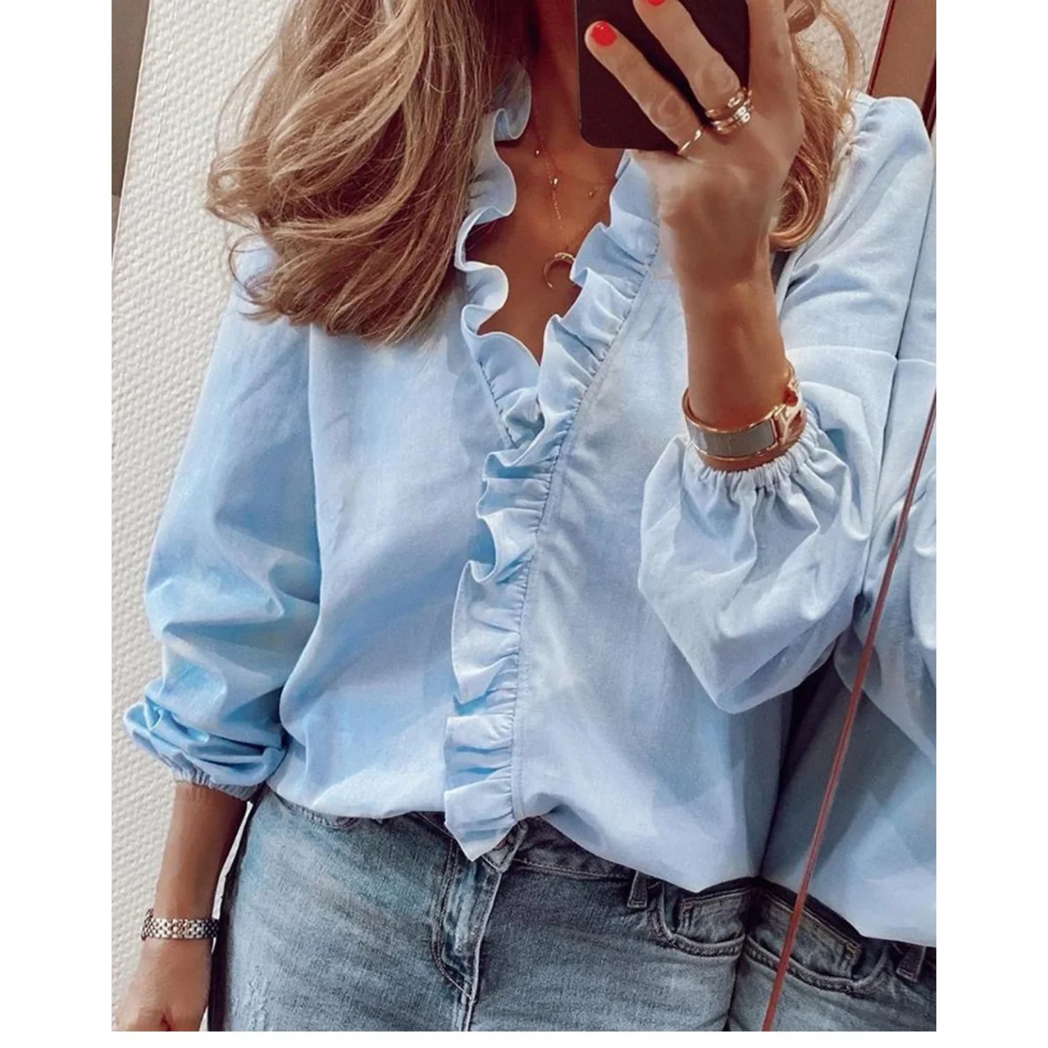 Femke | Chiffon blouse met pluches - Image 10