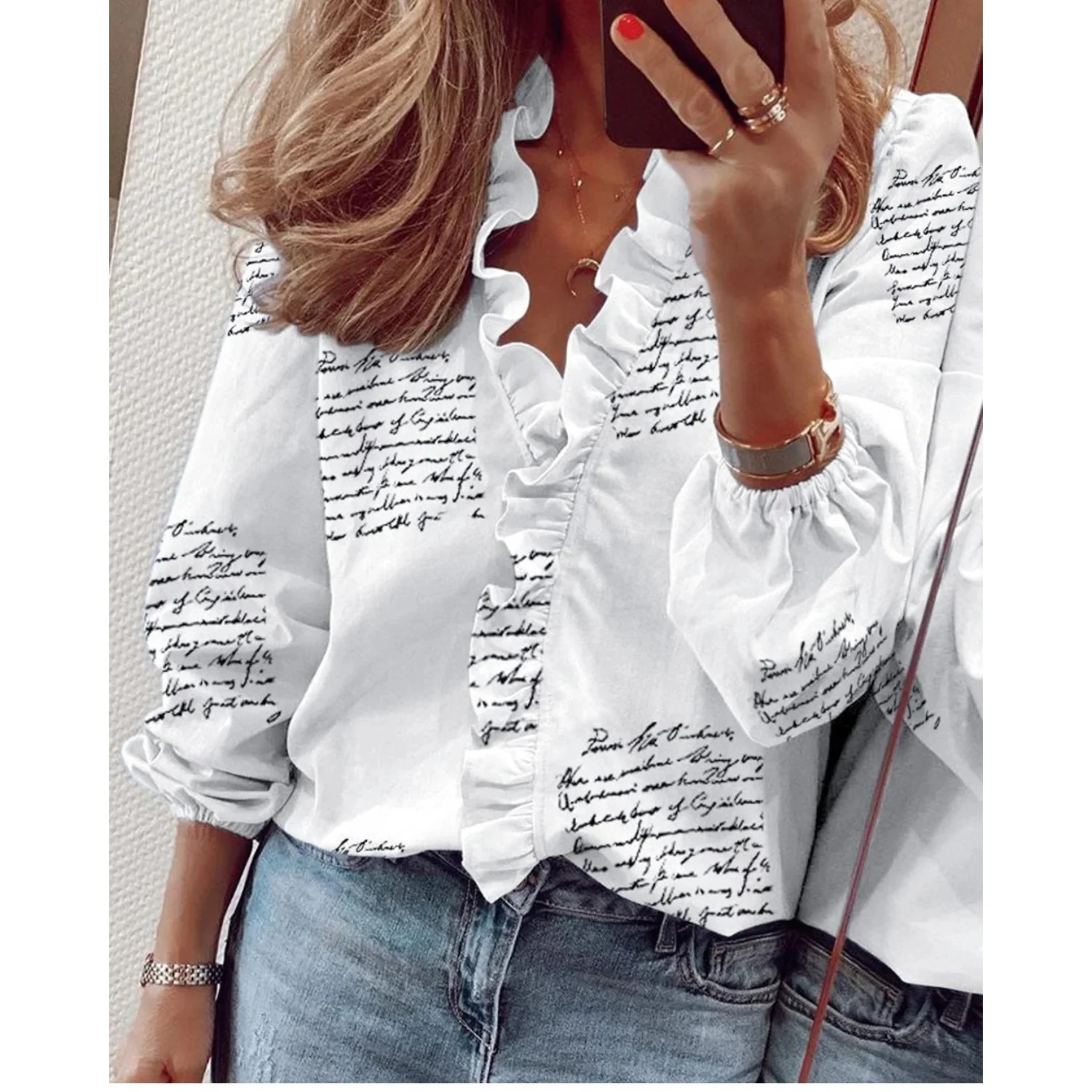 Femke | Chiffon blouse met pluches - Image 2