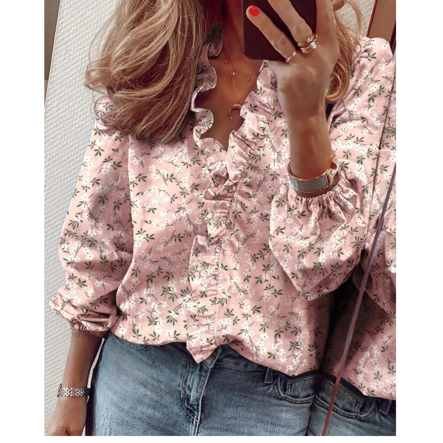 Femke | Chiffon blouse met pluches - Image 6