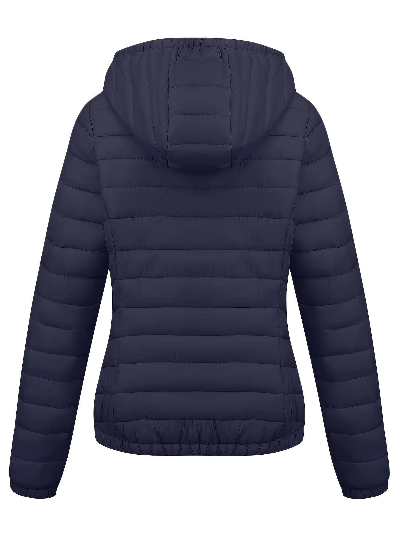 Fien | Geritste hoodie puffy jas met schuine zakken - Image 10