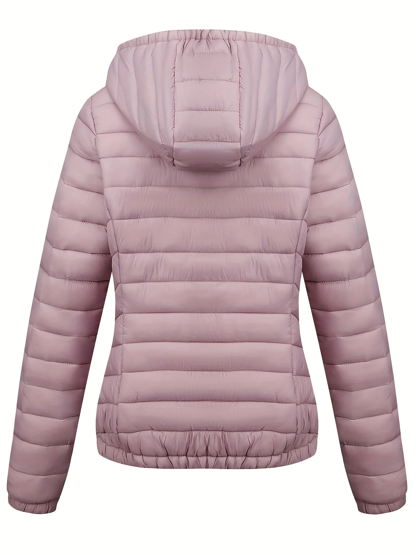 Fien | Geritste hoodie puffy jas met schuine zakken - Image 7