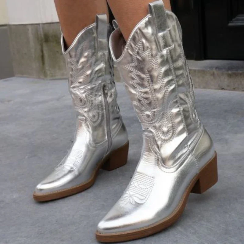 Fleur | Elegante metallic cowboy laarzen - Image 8