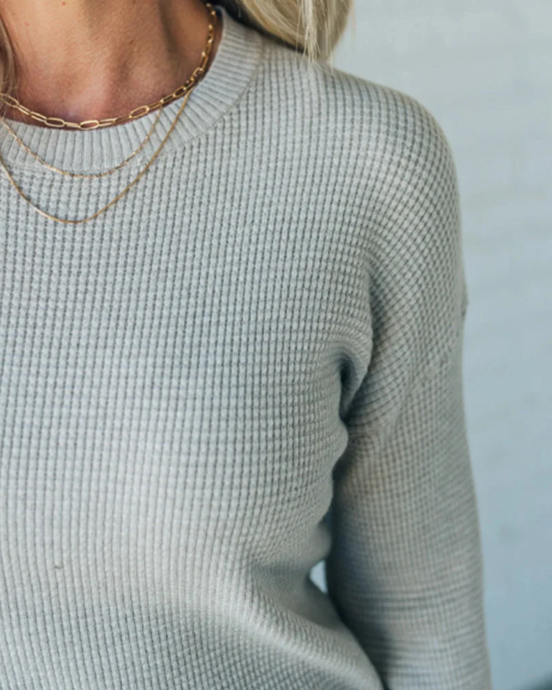 Gebreid sweatshirt in een effen kleur - Image 3