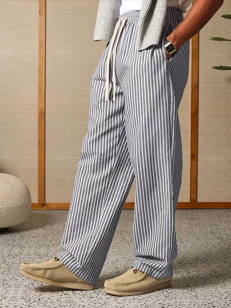 Gestreepte joggers met brede fit - Image 8