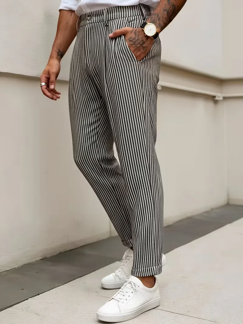 Gestreepte pantalon met cropped lengte - Image 2