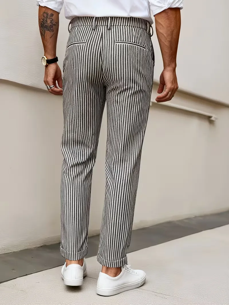 Gestreepte pantalon met cropped lengte - Image 3