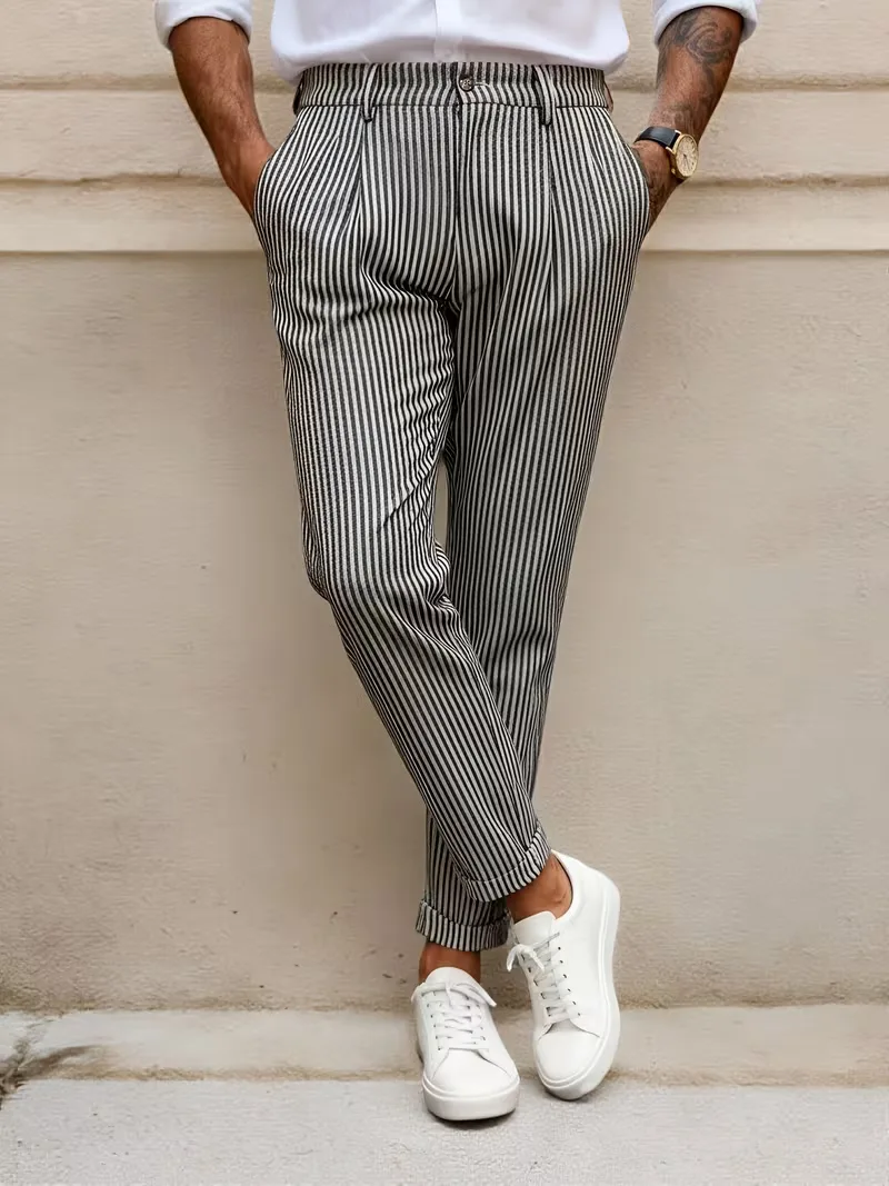 Gestreepte pantalon met cropped lengte - Image 4