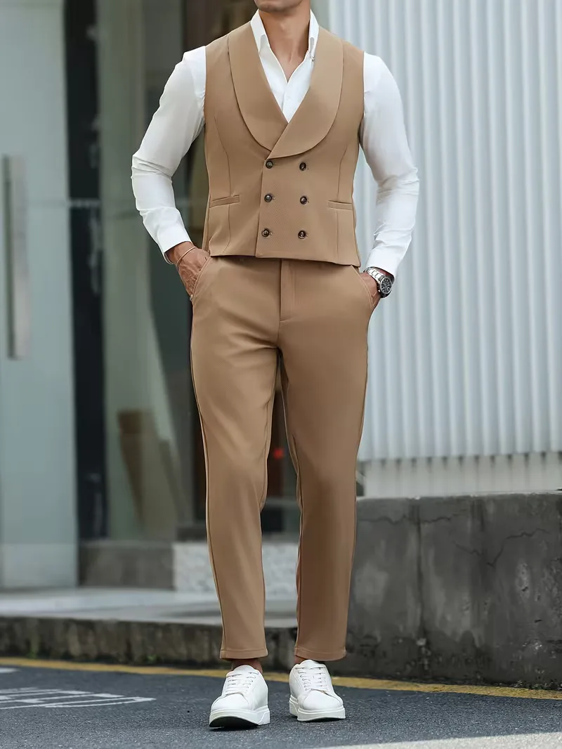 Gilet met double-breasted ontwerp en broek - Image 3