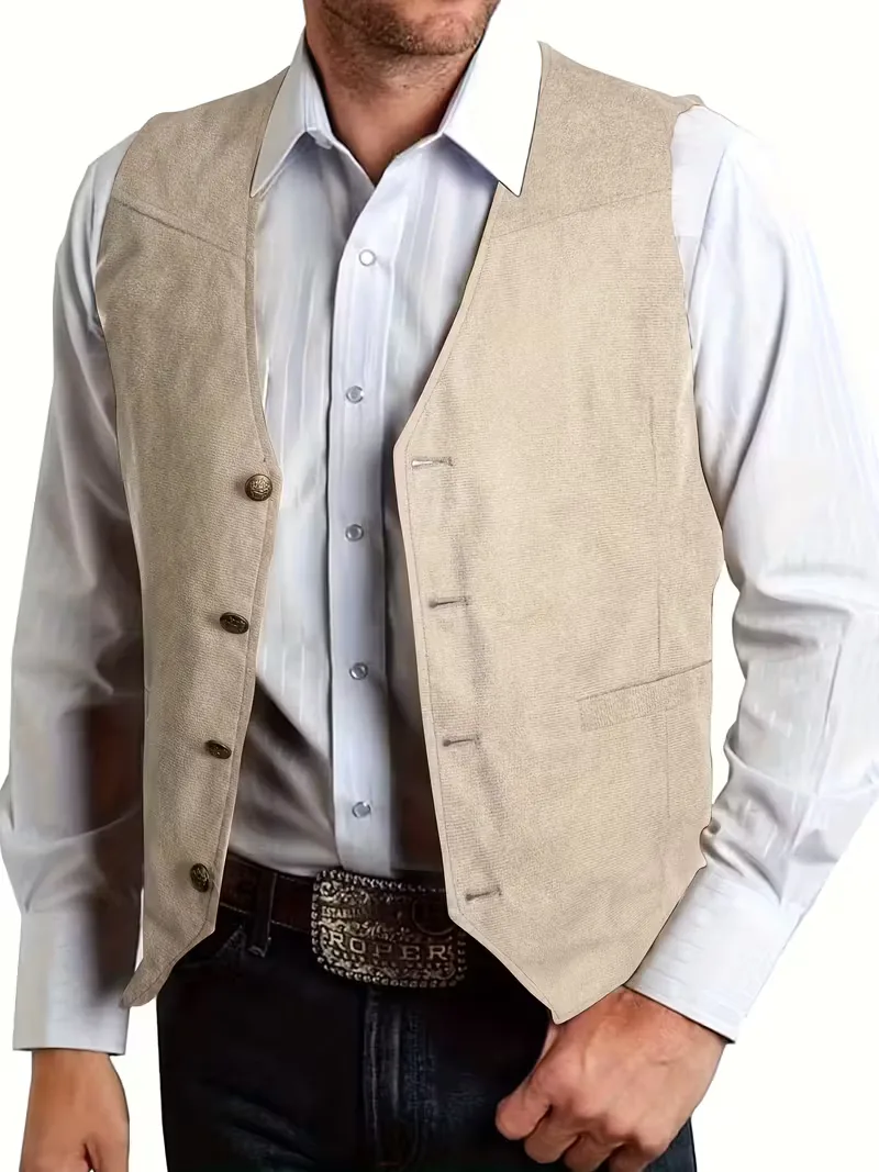 Gilet met V-hals en knopen - Image 11