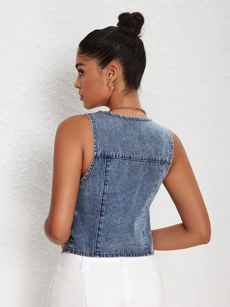 Gilet met V-hals en puntige zoom - Image 2
