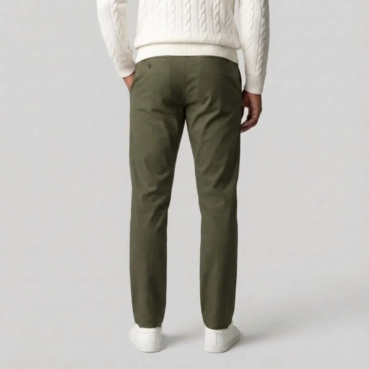 Groene chino met regular fit en zijzakken - Image 4