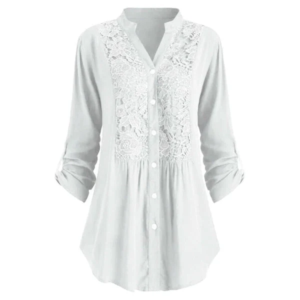 Hailei | Lange dames blouse met pofmouwen