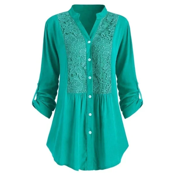 Hailei | Lange dames blouse met pofmouwen - Image 2