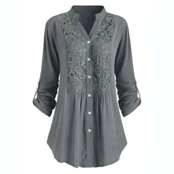 Hailei | Lange dames blouse met pofmouwen - Image 3