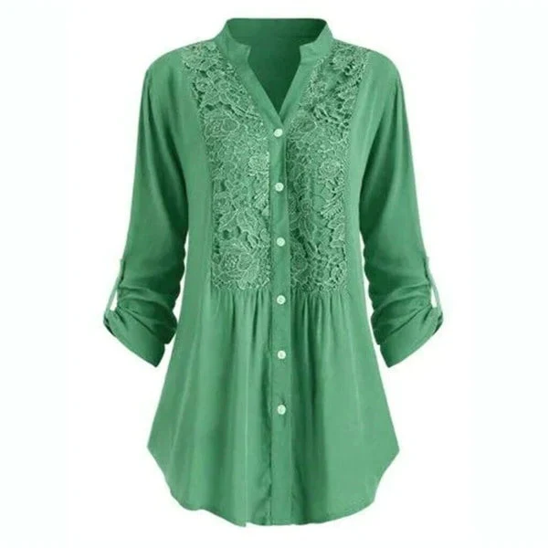 Hailei | Lange dames blouse met pofmouwen - Image 4