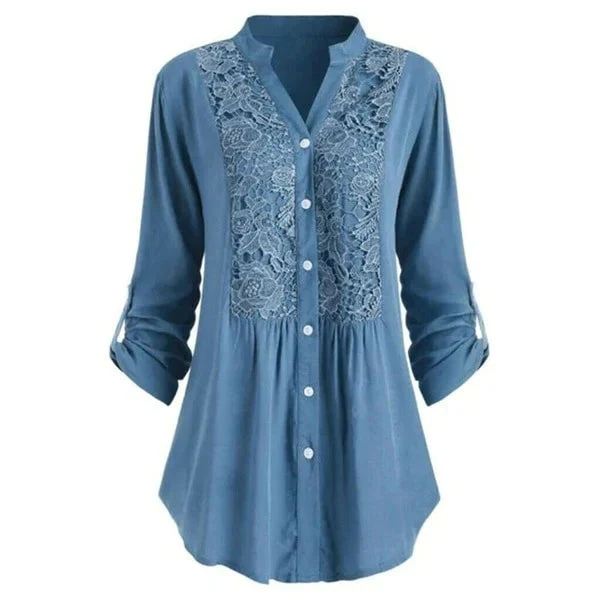 Hailei | Lange dames blouse met pofmouwen - Image 5