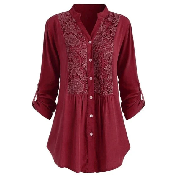 Hailei | Lange dames blouse met pofmouwen - Image 7
