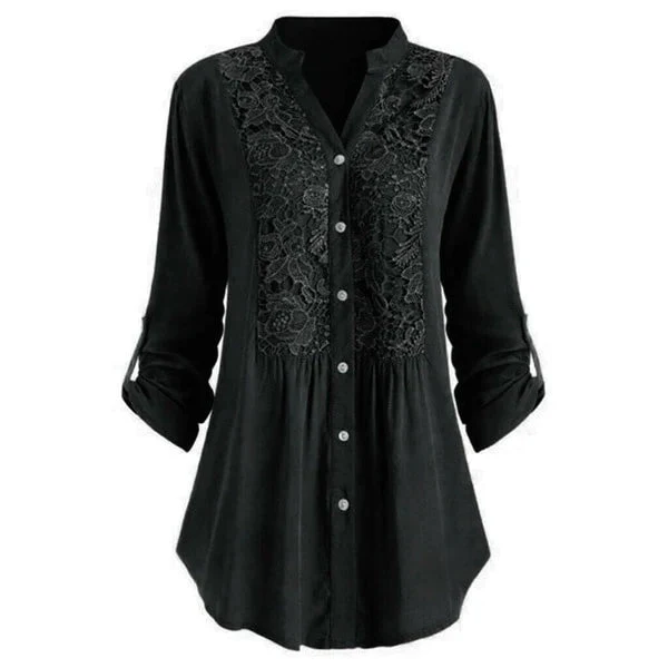 Hailei | Lange dames blouse met pofmouwen - Image 8