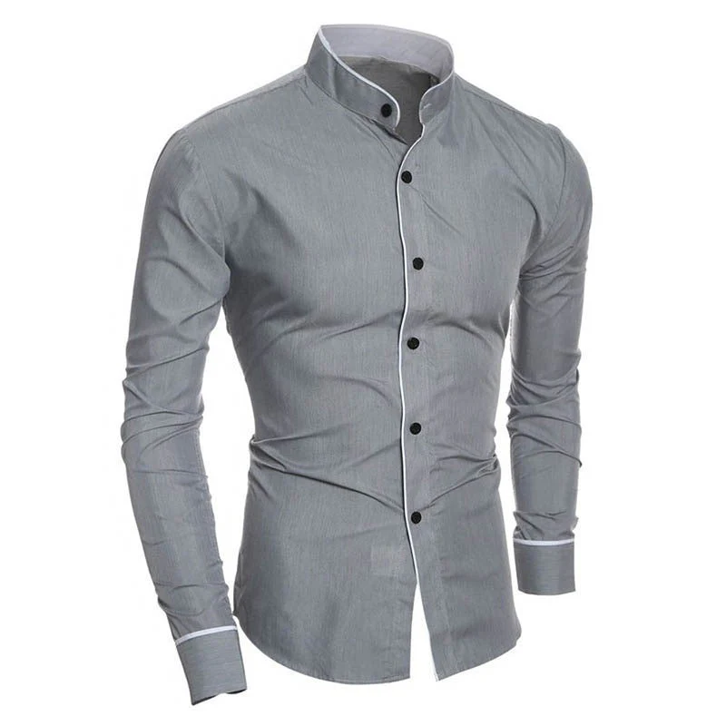 Hendrik | Slim-fit heren overhemd met staande kraag - Image 3