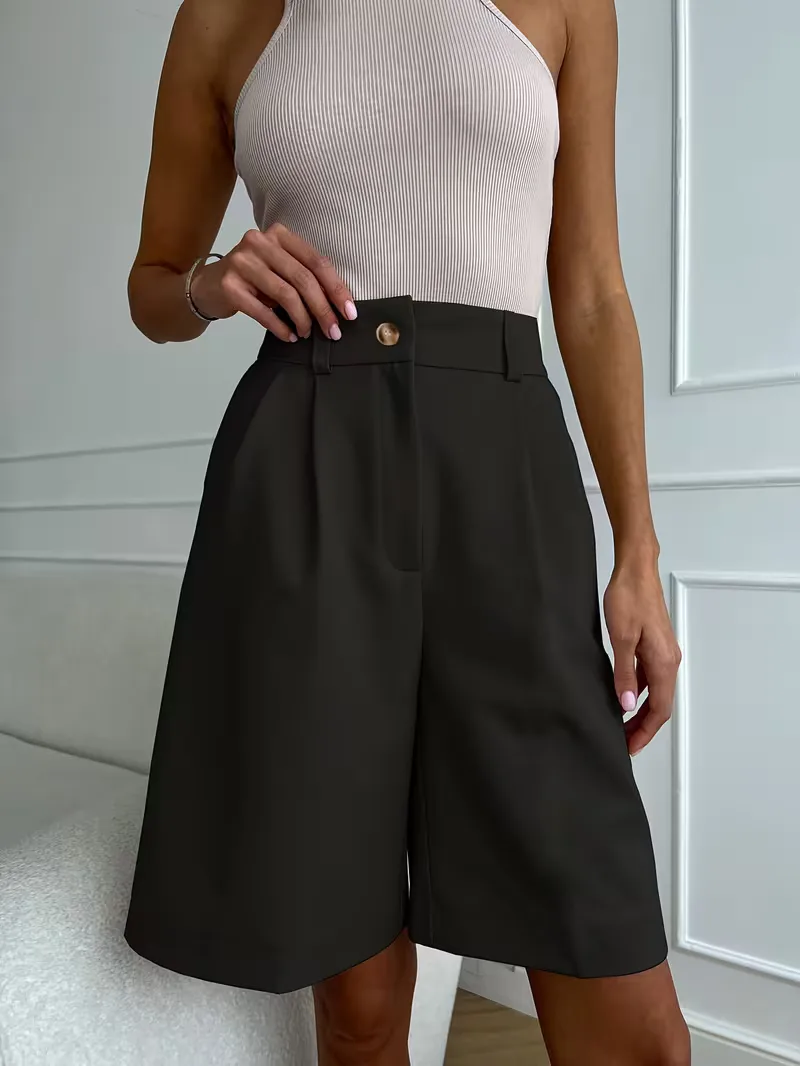 High-waisted straight leg shorts - Image 8