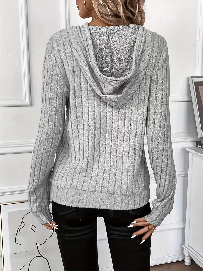 Hoodie met ribbelstructuur - Image 2