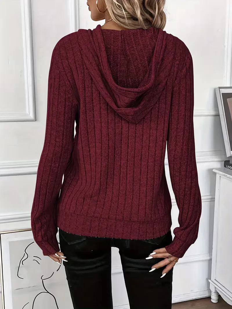 Hoodie met ribbelstructuur - Image 7