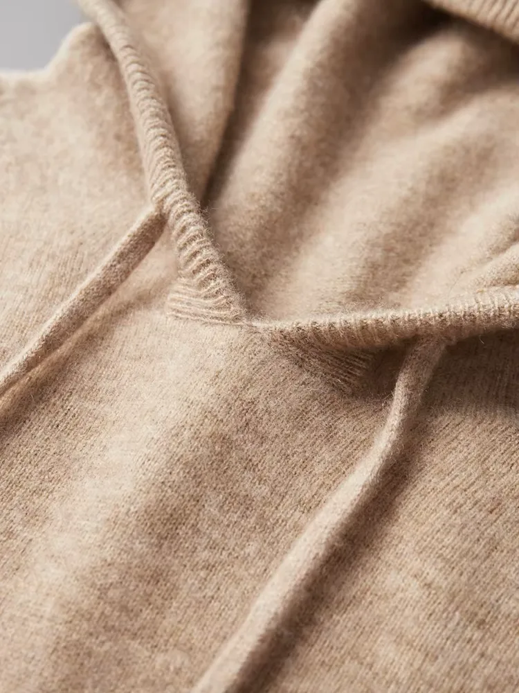 Hoodie van 100% cashmere met capuchon en trekkoord - Image 4